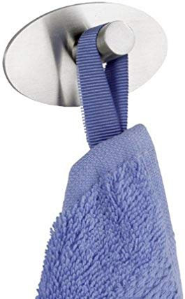 WENKO Strip-it® Wandhaken Piceno matt 2er Set - 2er Set, Edelstahl rostfrei, 6.5 x 3.6 x 2.8 cm, Matt