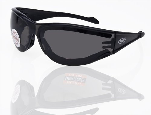 Global Vision Eyewear Full Throttle Plus Anti-Fog Safety Glasses with Neoprene Foam, Smoke Lens