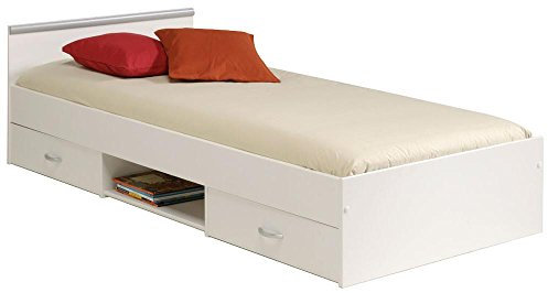 Funktionsbetten Weiß Holz Breite: 96 cm Höhe: 58,5 cm Tiefe: 203 cm Liegefläche: 90 x 200 cm
