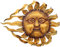 Dekoleidenschaft 3D Wandbild Flammende Sonne aus Metall, 65x50 cm groß, bronze/gold, Wandhänger, Wandschmuck