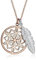 Elli Halskette Silber 925 Rosé 18K Vergoldet Bicolor Ornament Traumfänger Feder Anhänger Kette Damen Schmuck Geschenke für Frauen Mädchen Mama Freundin, Silberkette Länge 45 cm