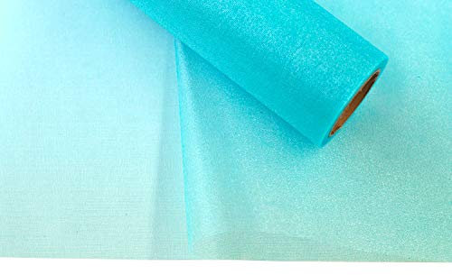 Creativery 9m Rolle Organza 36cm Snow (dunkel türkis 340D) // Tischläufer Deko Stoff Band Hochzeit Tisch Schleifenband Floristik NEU