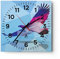 Modern Wanduhr Eagle Illustration modern Grafik 30x30cm Quadrat Klein Wand Uhr Glas Analog Zimmeruhren Küche Büro Wohnzimmer Glasuhr Wall Clock Dekoration Design Küchenuhr C4AC30x30-2810