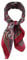 TigerTie Damen Nickituch Halstuch in bordeaux anthrazit beige silber rot gemustert - Größe 60 x 60 cm