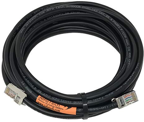 JEFA Tech Outdoor Shielded 150ft Cat5e Ethernet Cable Assembly with TOUGHCable Connectors - UV Resistant, Direct Burial, Ground Wire