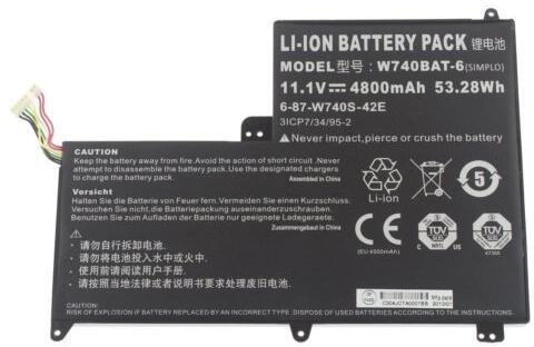 HUI-MATOOG Laptop Batterie W740BAT-6 6-87-W740S-42E1 für Clevo Schenker W740S S413 W740SU System 76 Schenker S413 Mountain Light 1448 Terraner Force X411 11.1V 4800mAh 53.28W