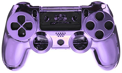 C-FUNN Chrome Skin Housing Custodia Protettiva Shell Cover per Sony Play Station 4 Ps4 Controller - Viola