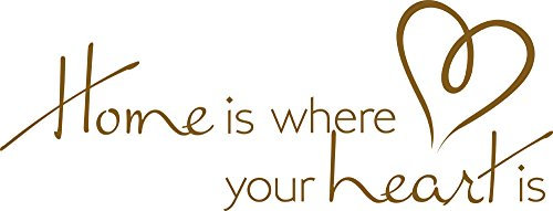 GRAZDesign Wandtattoo Wohnzimmer Sprüche Home is where your heart is, Wandaufkleber Familie - 79x30cm / 091 gold