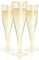 Flautas de champán desechables con purpurina dorada – 100 unidades – 4,5 oz. Copas de vino de plástico duro para fiestas y eventos, duraderas y reutilizables