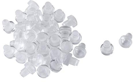 sourcing map 24pc Pare-Choc de Table en Verre Tige Patin de Protection Meuble Patio Anti-Collision Anti-Bruit Souple Intégré Transparent Glisse 6mm