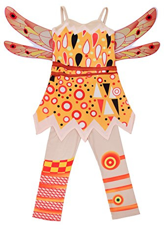 Lito Angels Mädchen Elfenabenteuer Kostüm mit Flügeln und Hose, 5-6 Jahre | Spaghettiträger, A-Linie, Zickzacksaum, Elfenabenteuer, Abnehmbare Flügel, Hose, Halloween Verkleidung