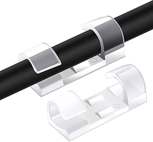 SZXULI 60 Stück Kabelclips, Kabelhalter Selbstklebend mit Starken Pads, Kabelklemmen Kabelmanagement, Kabel Clips Kabelführung Kabel Organizer, für Management Diverse Kabel, Transparent
