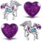 Kinder Mädchen Ohrringe 925 Silber mit Zirkonia Edelstahl Pferde Herz Einhorn (K955+K296)