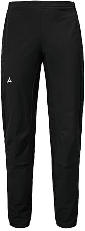 Schöffel Damen Hybrid Pants Corno L, winddichte, wasserabweisende Fahrradhose mit 4D BODY MAPPING, lange MTB Hose mit vorgeformtem Knie und Komfortbund, atmungsaktive Sporthose, black, 38