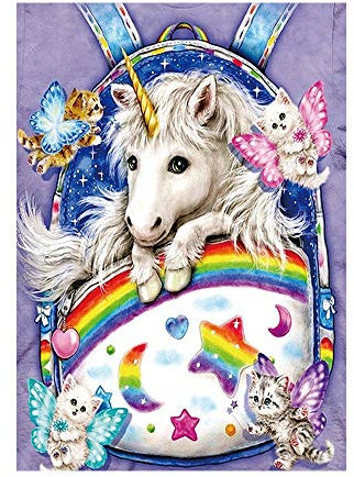 HNDXLHH Diamond Painting Einhorn Katze Diamant Painting Bilder Erwachsene DIY Cross Stitch Stickerei Kristall 5d Diamant Painting Set Full Drill Stickerei Kunsthandwerk Home Decor 30X40CM
