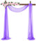 NSXIN Querbehang Freihanddeko Transparente Voile Gardine Fertiggardine Deko für Kreuzvorhangladen Vorhangweiß Hochzeitsdekorationsschal, 70x550 cm (lila)
