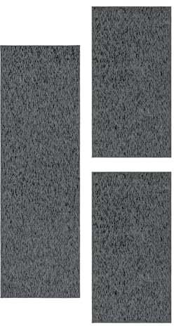 SIMPEX Bettvorleger Schlafzimmer Teppich Bettumrandung 3 Teilig Läufer Flur Küchenteppich Bettläufer Modern Einfarbiges Design Kurzflor Soft & Extra Weich Farbe: Anthrazit