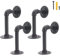 Beowanzk Heavy Duty Wall Brackets, 4 Pcs L Shape Floating Shelf Brackets, Industrial Pipe Metal Cast Iron Corner Shelves, Black