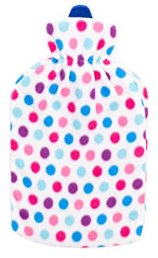 Marco Paul Hot Water Bottle 1.8 Litre Spots Small HotWater Bottle Neck Warmer Foot Warmer Hand Warmer Heating Pad Cover Animal Hot Water Bottles for Adults
