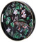 Zosenley Round Decorative Tray: Modern Marbling Plastic Tray with Handles for Vanity, Serving, Coffee Table, Kitchen and Bathroom - Size 13 (Jungle Leopard)