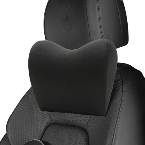 ZPPLD Almohada para el cuello del coche, reposacabezas de coche, soporte para cabeza de coche, asiento de coche en espuma viscoelástica, transpirable, funda extraíble y lavable, color negro (C)