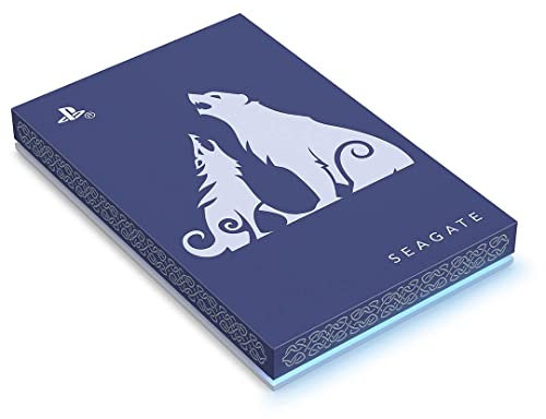 Seagate God of War Ragnarök Game Drive en édition limitée, 2 To, Disque dur externe - USB 3.0, éclairage LED bleu glacier, sous licence officielle pour les consoles PlayStation (STLV2000200)