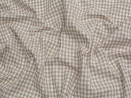 Minerva Tissu à carreaux en coton Vichy Beige 0,6 cm Vendu au mètre
