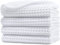 POLYTE - 4 serviettes pour le visage - en microfibres - ne peluche pas - tissu alvéolé - blanc - 33 x 33 cm