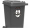 Finest Folia Aufkleber Gesicht Augen und Mund Sticker Mülltonnenaufkleber für Mülltonne Mülleimer Kühlschrank Toilette Deko selbstklebend wetterfest R206 (04 Glücklich)