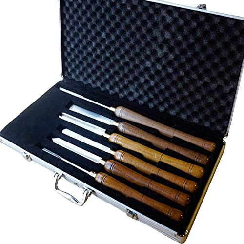 OITTo Holzmeißel-Sets 6-teilige Drehmeißel Meißel Holzdrehwerkzeuge Holzmeißel Drehwerkzeuge Holzwerkzeugkasten für Holzschnitzerei Wurzelschnitzmöbel Schnitzdrehmaschinen
