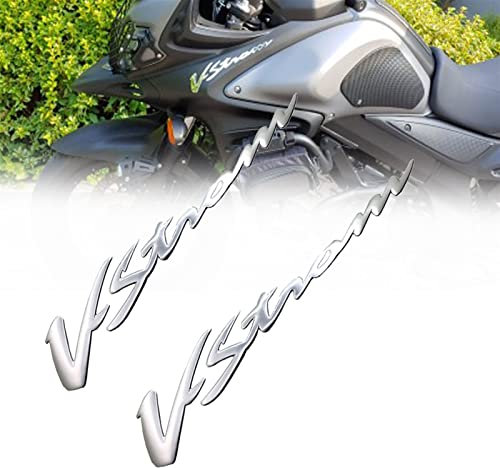 2 STÜCKE Motorrad Aufkleber Für Suzuki V-Strom Alle Serien DL 250 650 1000 XT 3D Aufkleber Chrom Motorrad Reflektierendes Emblem Abzeichen Schmücken