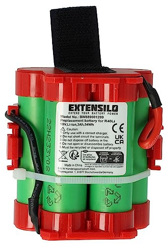 EXTENSILO batteria sostituisce Husqvarna 574476801 (5744768-01), 586576201 (5865762-01) per tagliaerba, robot tagliaerba (3000mAh, 18V, Li-Ion)