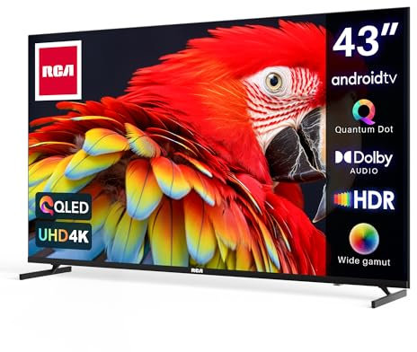 RCA 43 Zoll QLED Fernseher 4K UHD Smart TV HDR HLG Android TV Triple Tuner WiFi Bluetooth HDMI USB (2023)