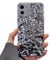 EYZUTAK Case for iPhone 12/iPhone 12 Pro 6.1 inch, Luxury Bling Glitter Tin Foil 3D Pleats Design Phone Case Soft TPU Electroplated Sparkly Protective Slim Fit Shockproof Case Cover - Silver