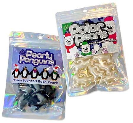 Christmas Bath Pearl Double Pack. 10 Pearly Penguins, 10 Polar Bears. Ideal Stocking Filler, Advent Calendar Filler, Secret Santa. Ocean Scented Penguins, Vanilla Scented Polar Bears.…