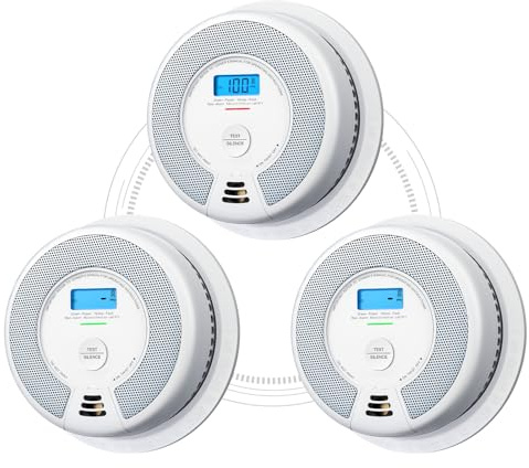 X-Sense Wireless Combination Smoke and Carbon Monoxide Detector, 10-Year Non-Replaceable Battery, Interconnected Up to 24 X-Sense Link+ Devices, UL 217 & UL 2034 Certified, Model XP0H-WN, 3-Pack
