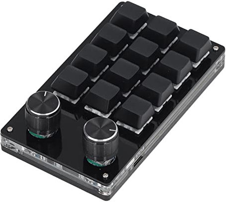 Jectse Tastatur mit 12 Tasten, Programmierbare Mechanische USB-OSU-Gaming-Tastatur mit 2 Knöpfen, USB-Kabel, Einhändige, Vollständig Versteckte DIY-Makro-Tastatur für Game Office