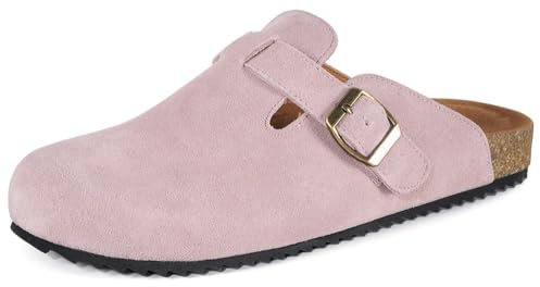 Pantofole Chiuse Donna Zoccoli e Sabot Ciabatte con Comodo Scarpe da Giardino Ciabatta in Pelle Traspirante Sandali Rosa 42