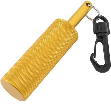 VGEBY Shaker sous-Marin en Aluminium à Texture Antidérapante, Billes en Acier Incluses avec Crochet Pivotant à 360°, Cloche de Signal, Bâton de Plongée pour la Plongée sous-Marine (Gold)