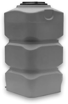 Varile 500L Vertikaler Trinkwassertank - Rechteckig Grau | BPA-Frei | integriertes 3/4 Messinggewinde | Made in EU | Lebensmittelgeeignet