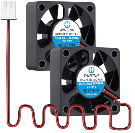 WINSINN DC 50mm Fan 24V 5015 Dual Ball Bearing Brushless Cooling 50x15mm 2PIN (Pack of 2Pcs)