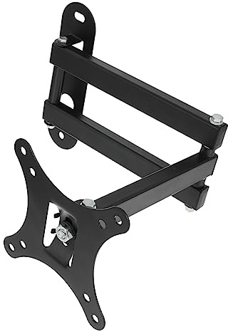 Veemoon Drehbare Tv Wandhalterung für 10-27 Zoll Edelstahl 0-10kg Lochmuster 75x75/100x100 Schwenkbar und Neigbar für Monitor