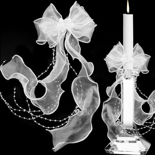 Sunshine Smile Drip Protection Communion Candle, Drip Catcher with Bow, Candle Accessory, 8cm, White-1pcs