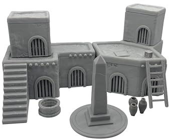 Hautico Terrain architectural pour figurines de 28 à 32 mm - Impression 3D et peinture - Bâtiment du désert