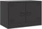 vidaXL Meuble TV Noir 67x39x44 cm Acier, Banc TV, Meuble télé, Meuble multimédia, Buffet TV, Meuble HiFi, Centre de Divertissement, Console TV
