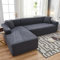 Bishilin Sofabezug Ecksofa L Form 3 Sitzer + 4 Sitzer, Couchbezug Stretch Dunkelgrau 190-230CM+235-300CM Modern Einfarbig Überzug Sofa Katzen Kratzfest rutschfest