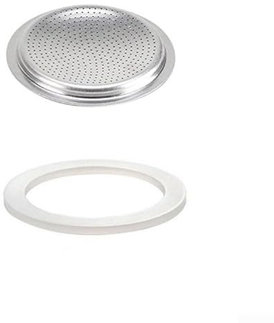 Guarnizione in silicone anello di tenuta guarnizione di ricambio e filtro, guarnizione di ricambio per caffettiere (1 tazza+setaccio)