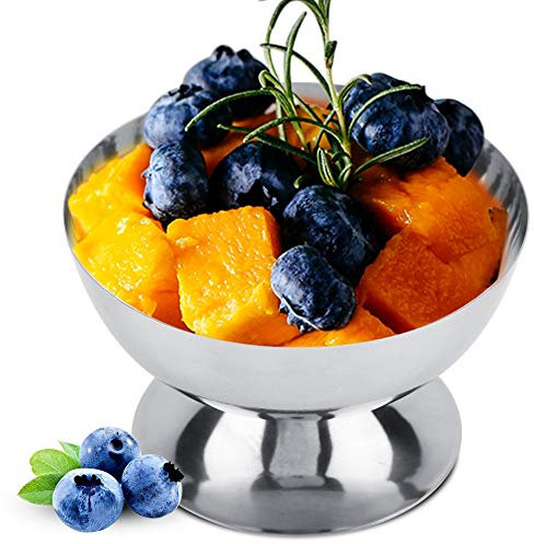 Hominas Coupe à Glace, Coupe à Crème De Yaourt Bols à Dessert Verre à Champagne En Acier Inoxydable pour Pouding Aux Fruits Bonbons, 6,2 Cm