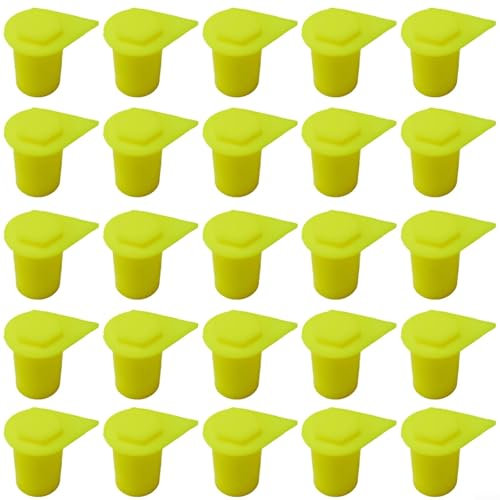 Mutter Indikator, 25X21mm Gelb Radmutter Indikatoren Sicherheit Staubkappe Lange Radmutter Markierungen für LKW PKW Wohnwagen