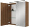 Planetmöbel ARIA Spiegelschrank Bad mit Beleuchtung 70 cm breit | Badschrank hängend mit Spiegel | Gold Eiche, mit Leuchte und Steckdose, Spiegelschrank Gäste WC 70 x 70 x 16 cm